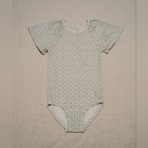 Soor Ploom Stencil Floral Print Flutter Sleeve Bodysuit 6Y NWOT